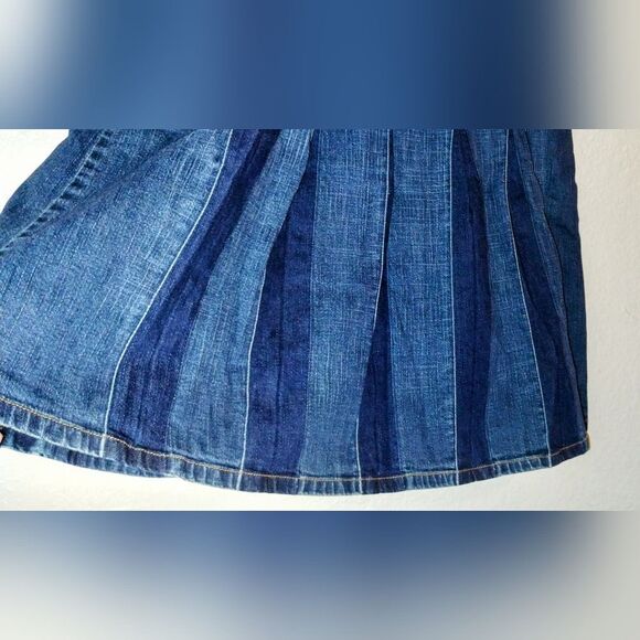 Vintage Denim Pleated Kilt Style Skirt sz 18 - Picture 3 of 6
